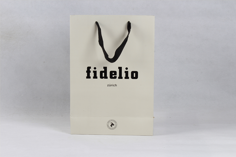 高档烫金白卡纸袋 FIDELIO